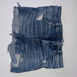 American Eagle Outfitters Distressed Medium Blue Denim Shorts